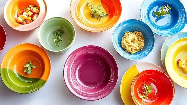 Тарелки с блюдами